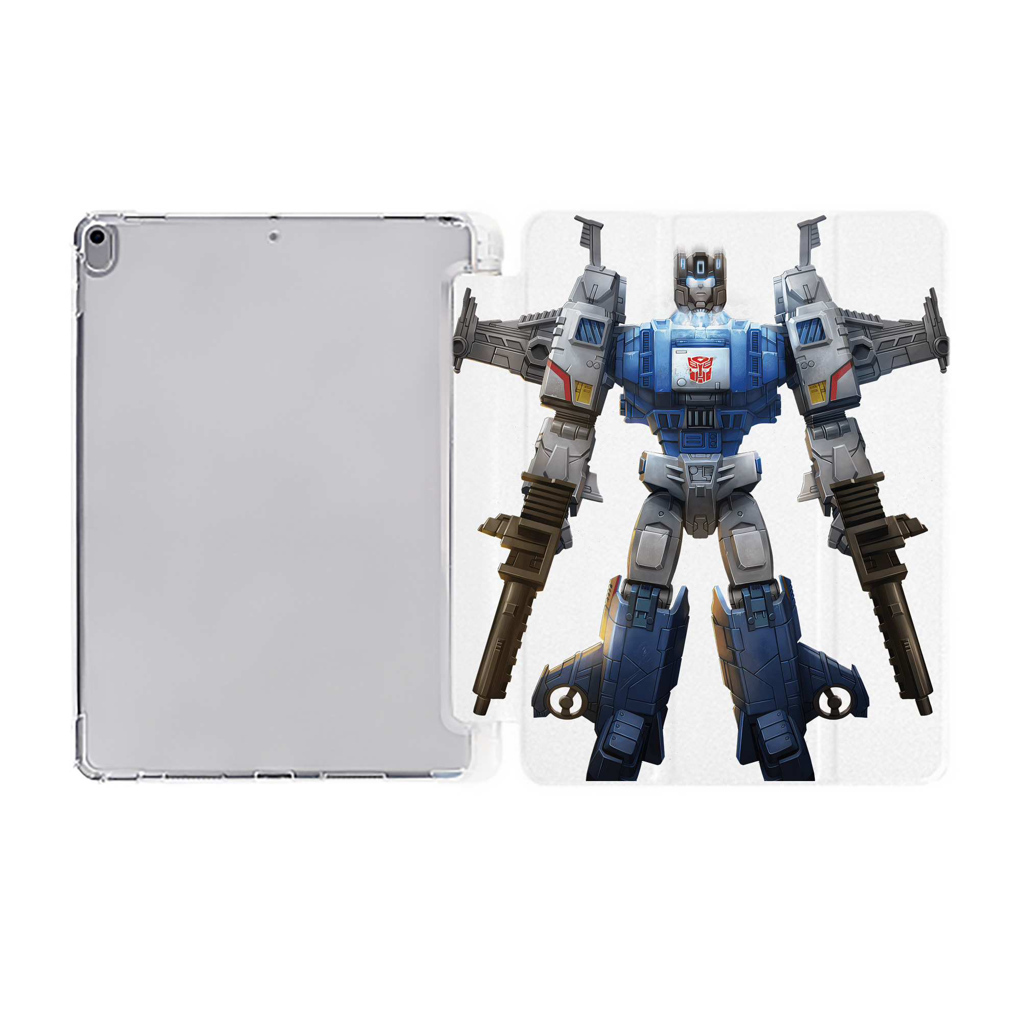（画像用） Transformers トランスフォーマー IPad ケース ペン収納付き 三つ折りスタンド PUレザー×シリコン 対応機種9.5/10.5/10.9インチ